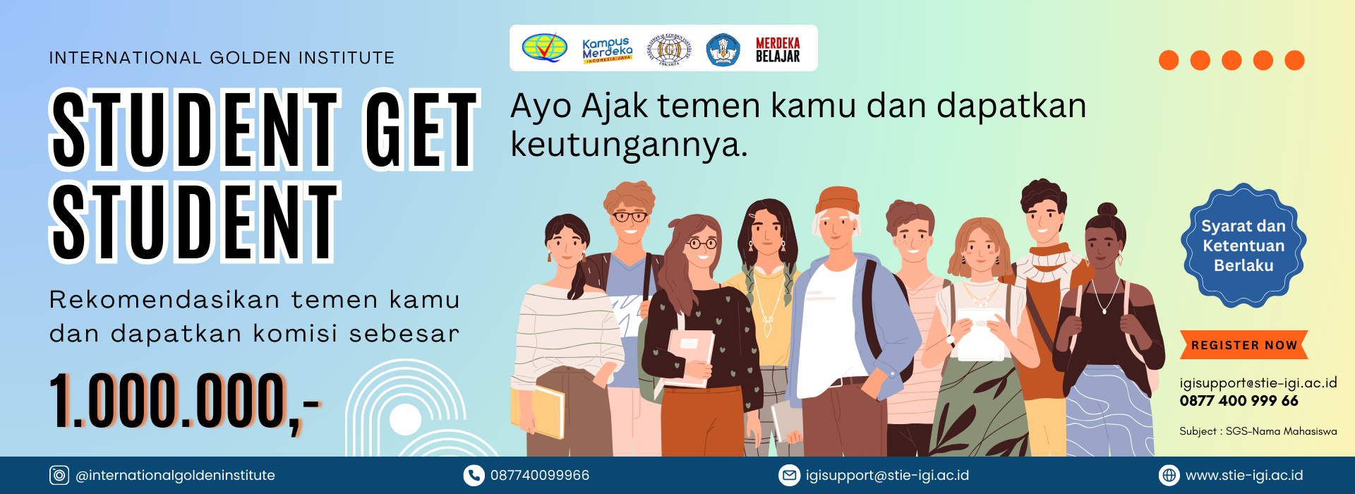 ayoo daftarkan dirimu untuk menjadi bagian dari STIE IGI