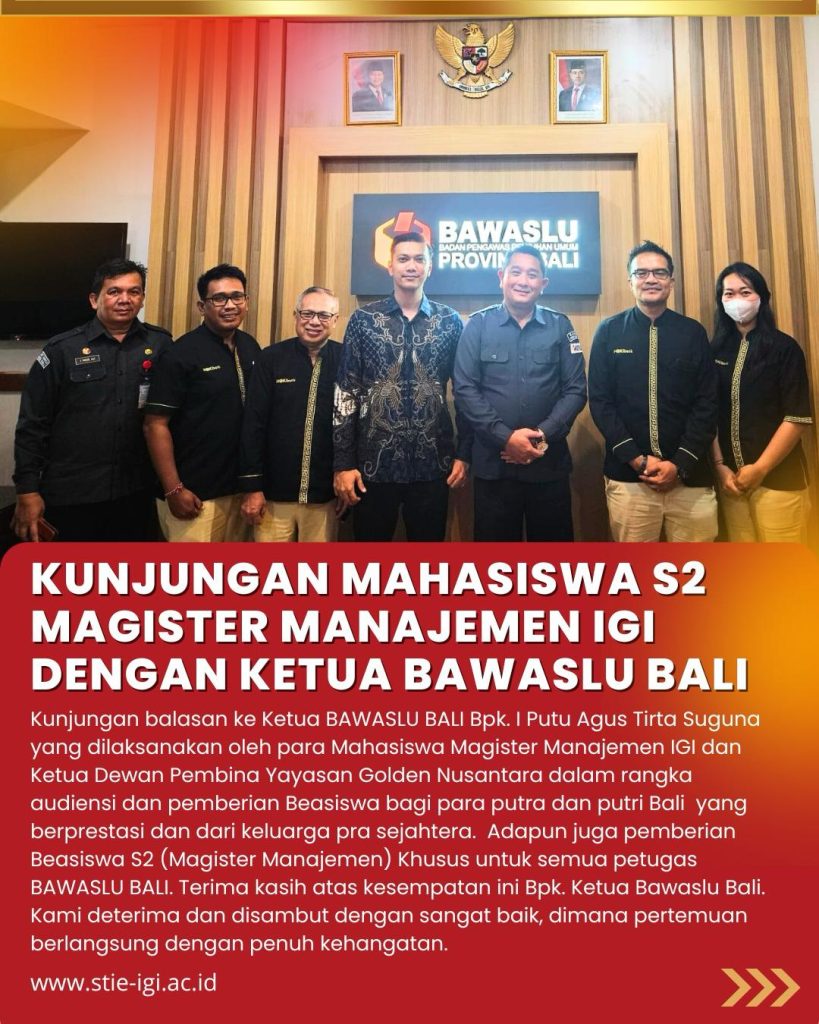 Kunjungan Mahasiswa S2 Magister Manajemen IGI dengan Ketua Bawaslu Bali